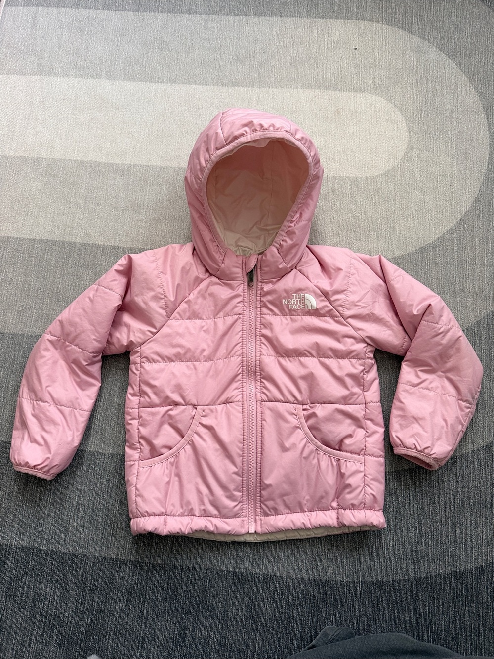The North Face Light Pink Hooded Puffer Coat